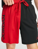 Jordan dri-fit spliced mesh shorts in black/red