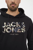 Jack & Jones hooded sweatshirt featuring a camouflage logo print