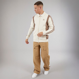 adidas Originals Mens Adicolor Panel Track Top Wonder White/Trace Brown Wonder White / Trace