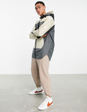 Nike utility colour block hooded jacket in iron grey and rattan