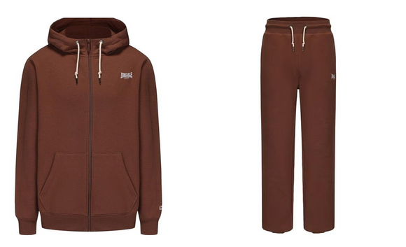 Lonsdale Men's LOGO BROWN TOP WITH ZIP