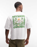 ASOS DESIGN boxy oversized t-shirt with scenic graphic in white
