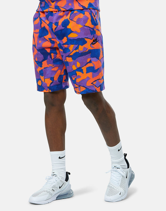 Nike Club Fleece Allover Print French Terry Shorts