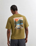 ASOS DESIGN - Oversized T-shirt met grafische eilandprint in olijfgroen.