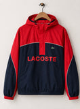 Jacket Lacoste Junior Water-Repellent Windbreaker Half Zip Pullover in Red
