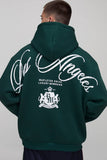Forest Oversized Los Angeles Over The Seam Printed Hoodie