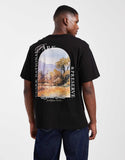 Jack & Jones oversize t-shirt with scenic back print in black.
