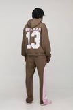 Tall Oversized Boxy Spray Wash 13 Print Hoodie & Baggy Panel Jogger