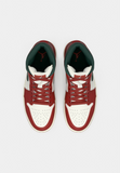AIR JORDAN 1 MID - High-top trainers - sail/midnight green/pure platinum-coloured/redstone