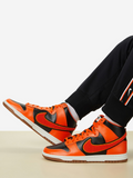 Nike Dunk High Retro sneakers in the "Chenille Swoosh - Safety Orange"