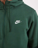 Nike Club full zip fleece hoodie in green