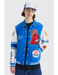 Melton & Pu M Badge Varsity Jacket