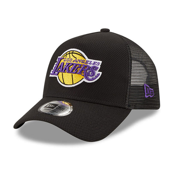 Los Angeles Lakers New Era NBA Black Base Trucker Cap