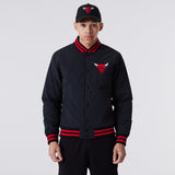 Chicago Bulls Logo Black Bomber Jacket