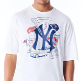 New York Yankees MLB Food Graphic White Oversized T-Shirt