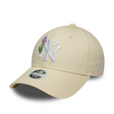 New York Yankees Womens MLB Beaded Cream 9FORTY Adjustable Cap