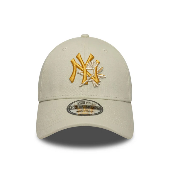 New York Yankees MLB Floral Icon Cream 9FORTY Adjustable Cap