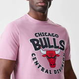Chicago Bulls NBA Bubble Wordmark Dark Pink T-Shirt