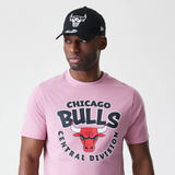 Chicago Bulls NBA Bubble Wordmark Dark Pink T-Shirt