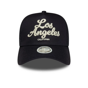 Womens New Era City Navy 9FORTY E-Frame Trucker Adjustable Cap