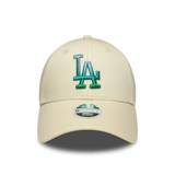 LA Dodgers Womens MLB Metallic Logo Cream 9FORTY Adjustable Cap