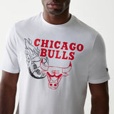 New era NBA Flame Graphic Chicago Bulls White T-Shirt