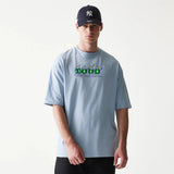 T-shirt Oversize New Era Baseball Graphisme Oiseaux Bleu Pastel