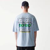 T-shirt Oversize New Era Baseball Graphisme Oiseaux Bleu Pastel