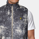 Lyle & Scott Mens Erosion Print Gilet Cove Grey
