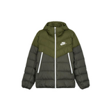 Nike Logo Zip Hooded Down Jacket Men Outerwear Olive