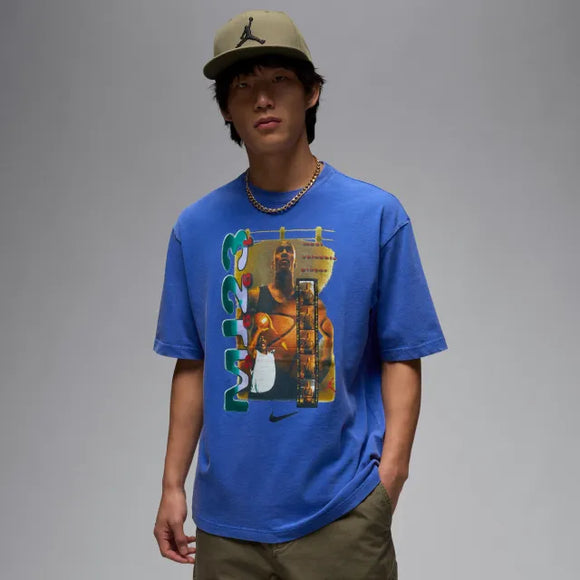 Nike Jordan Men's Short-Sleeve T-Shirt - Blue - Cotton