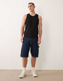 Jack & Jones oversized vest with sun back print in black.