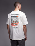 The North Face Adventure backprint oversized t-shirt in off white.