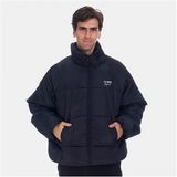 Lee Cooper Windproof  Full Zip Black Puffer Jacket BLACK
