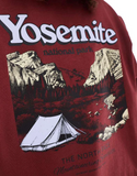 The North Face Yosemite Postcard backprint oversized t-shirt in burgundy