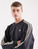 Adidas Originals Three Stripe Sweatshirt In Dark Grey