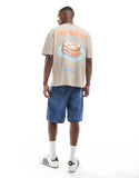 ASOS DESIGN oversized t-shirt with cartoon graphic in white.