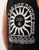 Jack & Jones oversized vest with sun back print in black.