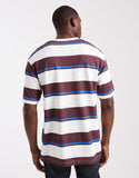 ASOS DESIGN heavyweight relaxed T-shirt in burgundy and cream stripe.