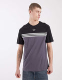 adidas Originals chest stripe t-shirt in grey and black.