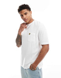 Lyle & Scott icon logo pocket pique t-shirt in white.