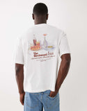 Jack & Jones oversized t-shirt with wine backprint in off white.