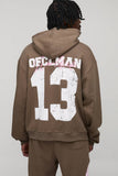 Tall Oversized Boxy Spray Wash 13 Print Hoodie & Baggy Panel Jogger