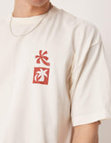 ASOS DESIGN oversized T-shirt with high summer print in off white.