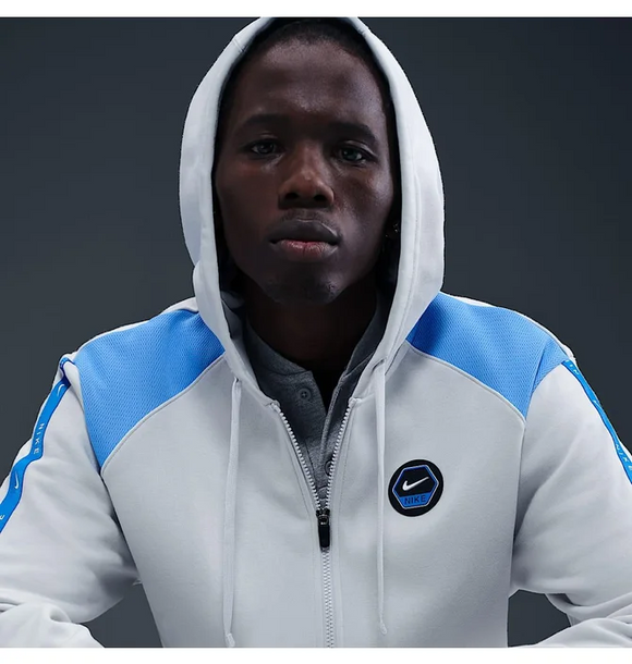 Men's M NSW CS HOODY FLC BB White Zip-Up Hoodie