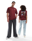 The North Face Yosemite Postcard backprint oversized t-shirt in burgundy