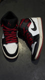 Air Jordan 1 Mid White/Gym Red-black,