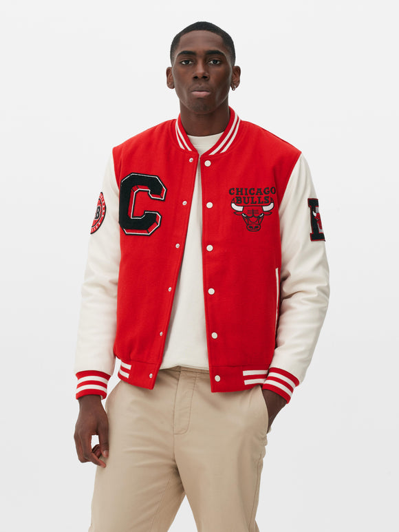 Chicago Bulls Varsity Red and Off White Jacket