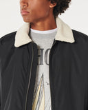 Hollister SHERPA-LINED FAUX SUEDE TRUCKER JACKET