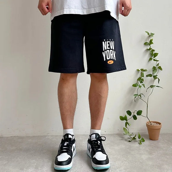 Mens Nike Club New York Athletic Jogging Knee Length Black Shorts